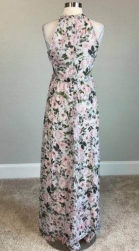 Laundry by Shelli Segal  Women's Maxi Dress Size 10 Pink Floral Print Halter