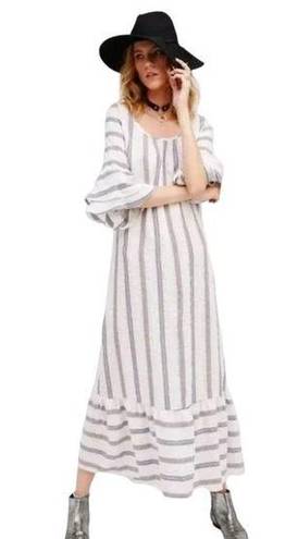 Christy Dawn  The Rowe Stripe Print Maxi Dress Size Medium / Large White