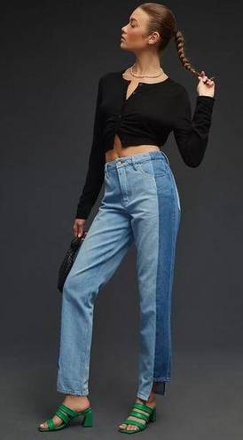 Good American  Good Boy Two Tone High-Rise Straight Boyfriend Jeans 4 / 27