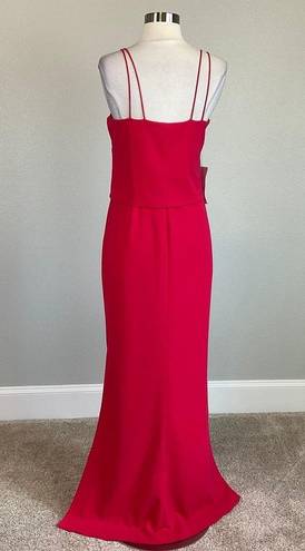 Laundry by Shelli Segal  Women's Formal Dress Size 12 Red Beaded Strap Long Gown