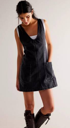 Free People We The Free High Roller Skirtall Mineral Black Denim Size Small NWT