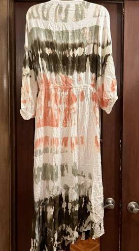 Young Fabulous and Broke Tie Dye Size Large Rayon Maxi Dress (no sash)