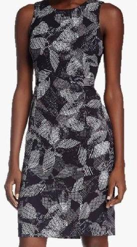 Rebecca Taylor  Black White Abstract Print Sleeveless Sheath Dress Size 2 New