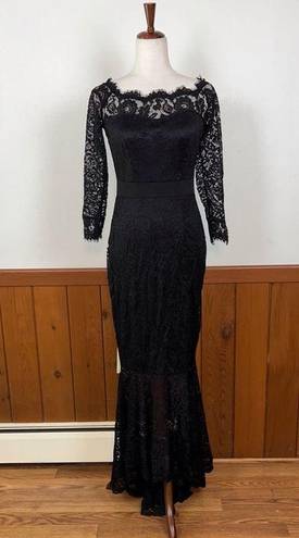 None Gorgeous Boutique Black Lace Gown!