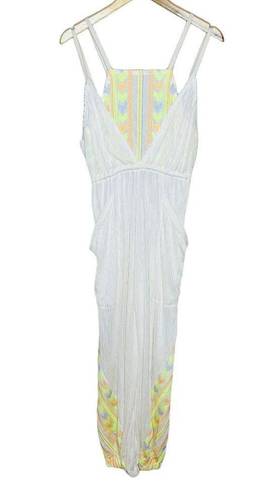 Free People Movement NEW  Morning Rise Ivory Embroidered Neon Onesie Jumpsuit XS