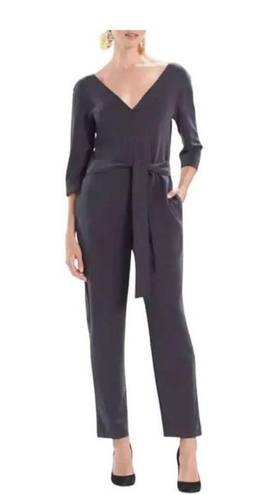 Natori  Mia Sanded Jersey Tie-Waist
Jumpsuit V-Neck Black Gray large new