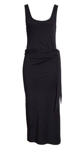 Vince NWT  Pima Cotton Sleeveless Wrap Dress in Black T-shirt Dress S $225