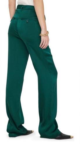 ANINE BING Classic Pant In Emerald Silk