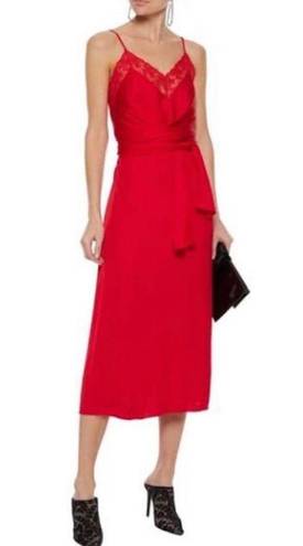 Sandro red silk dress