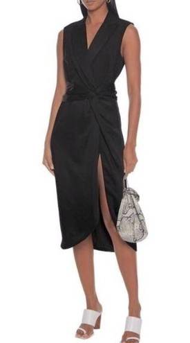 Twisted JONATHAN SIMKHAI
Wrap-effect  twill-paneled satin midi dress