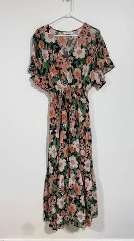 Petal and Pup  Peach Floral Cautilina Maxi Dress