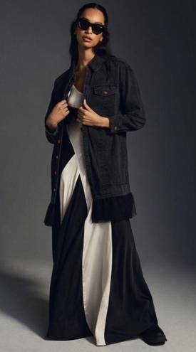 Pilcro  Tulle & Black Denim Shirt Dress
