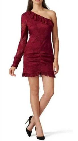 Alexis  One Shoulder Lace Ilana Dress Burgundy Size Medium