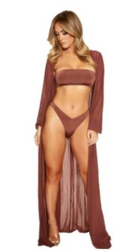 Naked Wardrobe NWT  Lux Life Swim Coverup in Chocolate sz