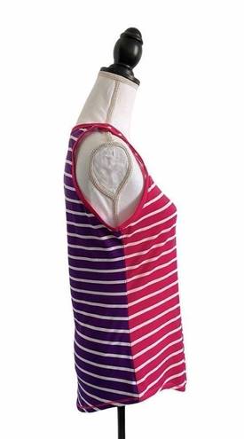 LuLaRoe  Tank Top Pink Purple & White Multi Stripe Print Women’s US Size Medium