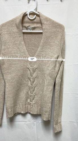 Banana Republic  Sweater Women's Size S Shawl Collar Lambs Wool Light Tan BSI-C