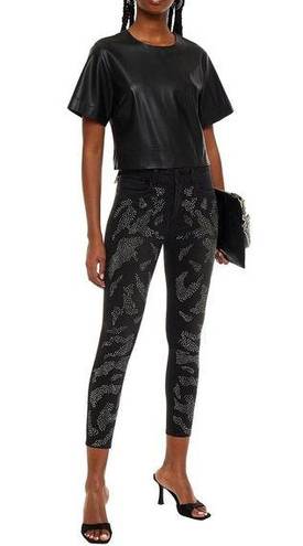 L'Agence NWT  Margot Embellished Cropped High-Rise Skinny Jeans Size 23