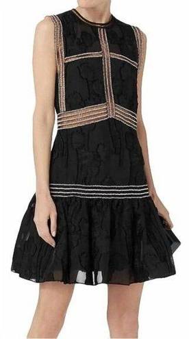  Rajani Black Burnout Fit and Flare Sleeveless Mini Alexis Dress