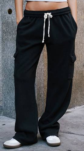 John Galt Black Anastasia Cargo Sweatpants