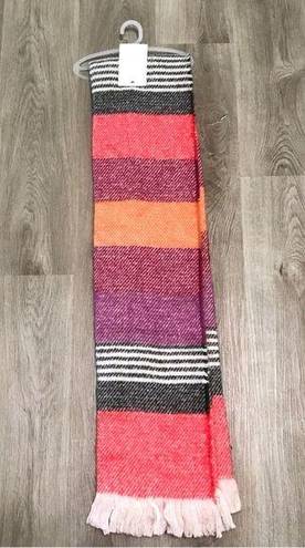 A New Day  Brushed Blanket Scarf Stripe Multicolor Orange Black Purple