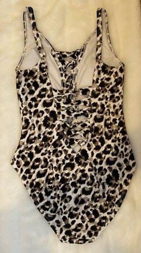 Bleu Rod Beattie  Swimsuit Womens 6 One Piece Leopard Print Coastal Beachy