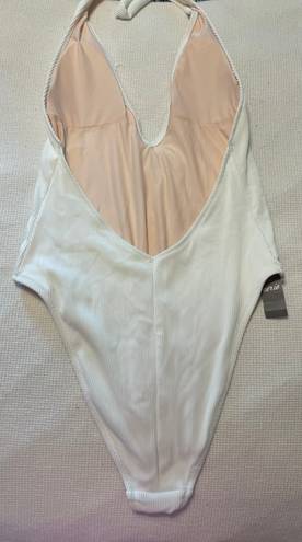 Aerie Plunge White One Piece Swimsuit