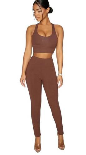 Naked Wardrobe NWT  Chocolate Brown The Snatched In Leggings