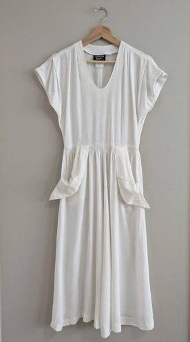 Saint Tropez West Vintage 80s-90s cotton blend crepe day dress