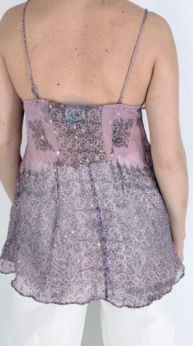 Tracy Reese Plenty by  Lavender Silk Ruffle Tank Size 8