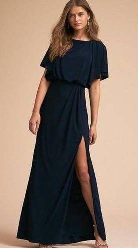 BHLDN NEW  Lena Navy Draped Slit Dress Size 0