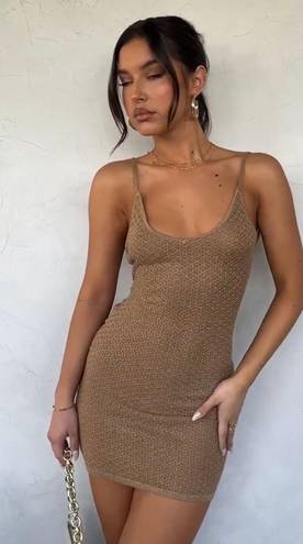 White Fox Boutique Brown Knit Coverup Dress