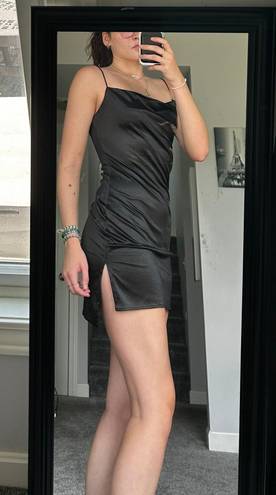 Zaful Black Satin Mini Dress