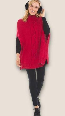 Chico's Chico’s Zenergy Wendy Cable Poncho Red L/XL