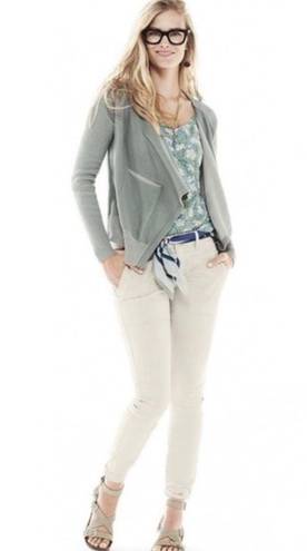 CAbi  5132 Sage Grey Pocket Open Drape Cardigan