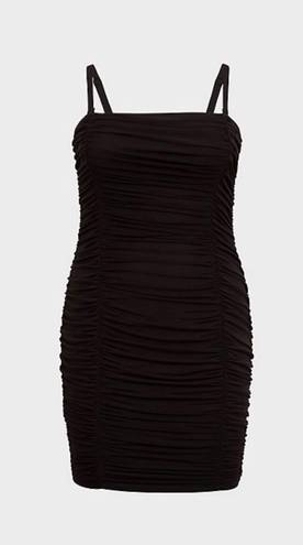 Torrid Black Mesh Ruched Strapless Mini Bodycon Dress 2X