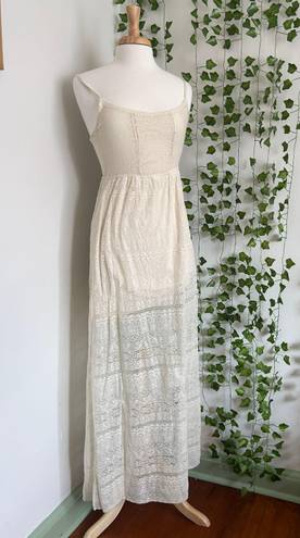 Hollister Cream Lace Bohemian Maxi Dress