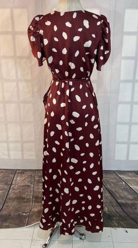 Sugar Lips  Sabine Abstract Dot Abelia true Wrap maxi Dress size medium