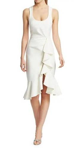 Cinq à Sept  Ruffle Angela Dress in White 0 Womens Bridal Cocktail