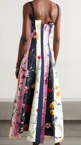 Oscar de la Renta  Mixed Floral Print Poplin Sleeveless Midi Dress NWT Size 6