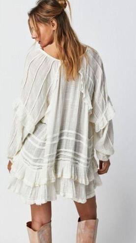 Free People Tamasi Ruffle Tunic in Ivory Size Small