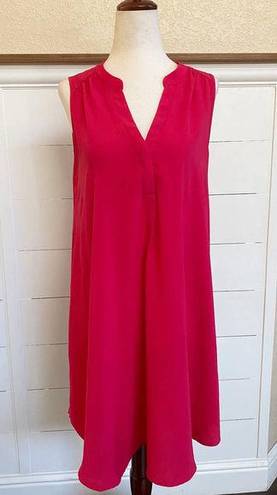 Lush Clothing LUSH V-Neck Button Front Raspberry Sleeveless Mini Dress SZ M