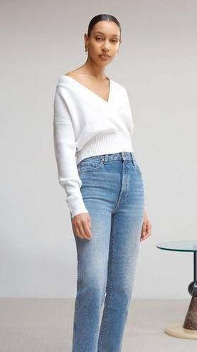 Modern Citizen  Marlowe White Wrap Front Sweater