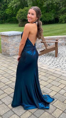 Jovani Shimmer Blue Prom Dress