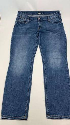 Old Navy  Women's Denim Five Pocket Mid-Rise Original Straight Jeans Blue Size 16