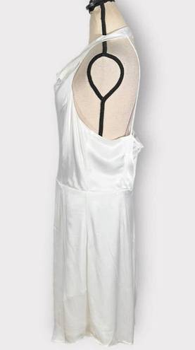 Socialite White Satin Cowl Neck Faux Wrap Mini Dress Women's Size XL NWT