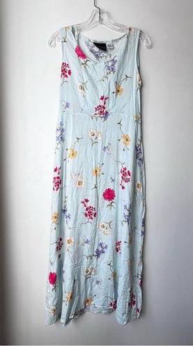 Krass&co Um &  Light Blue Floral Print Maxi Sundress 9/10