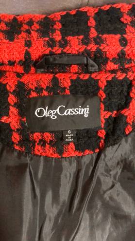Oleg Cassini Red and Black 3 button Coat Size S
