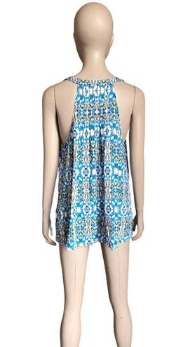 Tracy Reese Plenty by  Blue and White Patterned Tank Top