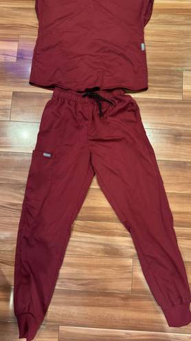 Burgundy Scrub Set Size XS