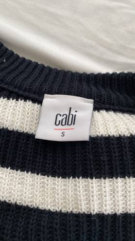 CAbi sweater cardigan button down short sleeve pockets stripes size small